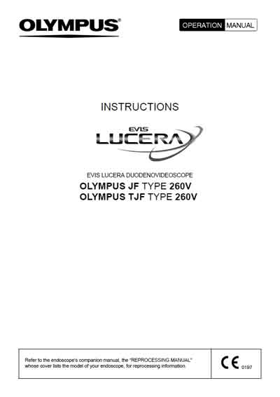 Инструкция оператора Operator manual на EVIS LUCERA, JF, TJF, Type 260V [Olympus]