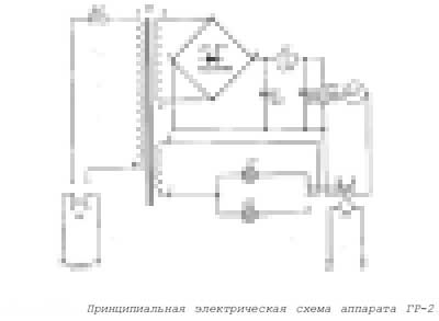 Схема электрическая Electric scheme (circuit) на ГР-2 (для гальванизации полости рта) [---]