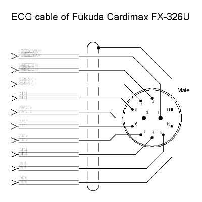 Схема электрическая, Electric scheme (circuit) на Диагностика-ЭКГ Cardiomax FX-326U Кабель отведений