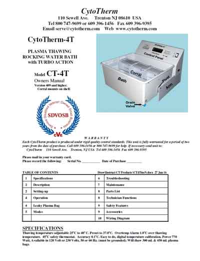 Инструкция пользователя User manual на CytoTherm-4T [---]