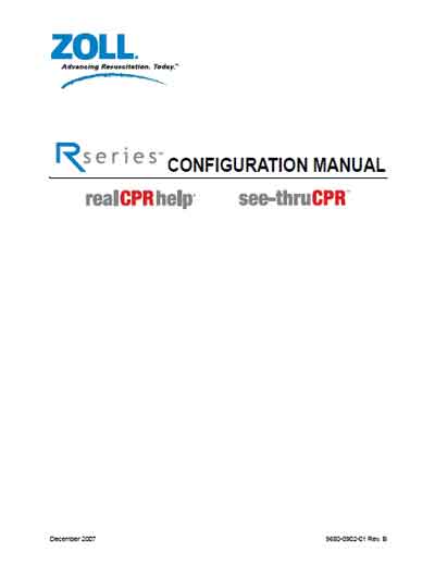 Техническая документация Technical Documentation/Manual на Дефибриллятор R Series [Zoll]