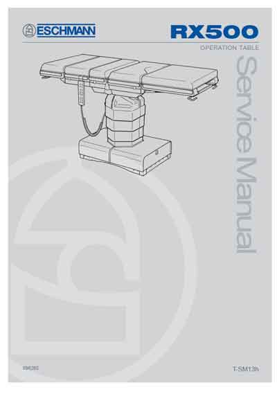 Сервисная инструкция, Service manual на Хирургия Операционный стол RX500 (Eschmann)