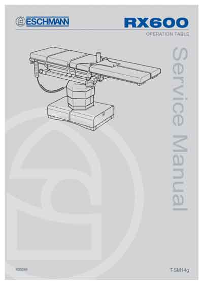 Сервисная инструкция, Service manual на Хирургия Операционный стол RX600 (Eschmann)