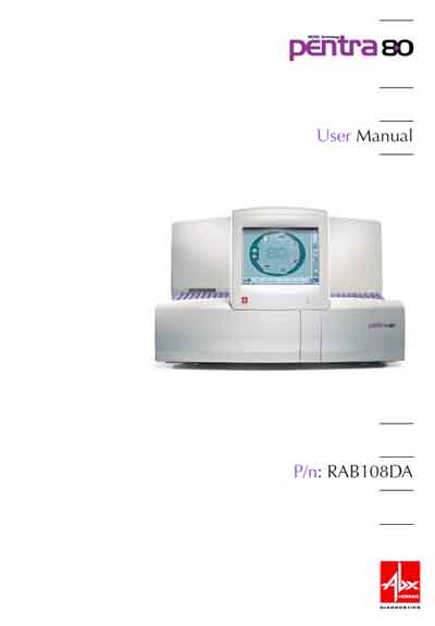 Инструкция пользователя User manual на Pentra 80 [Horiba -ABX Diagnostics]