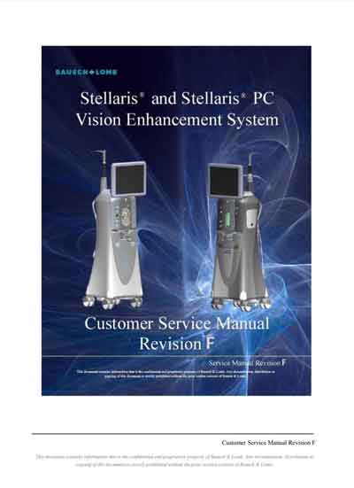 Сервисная инструкция, Service manual на Офтальмология Stellaris, Stellaris PC (Rev.F) [Bausch+Lomb]