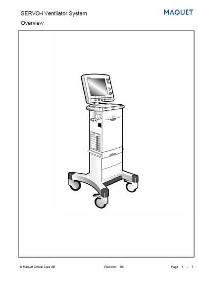 Техническая документация Technical Documentation/Manual на Servo-i Ventilator System Overvien Rev.08 [Maquet]