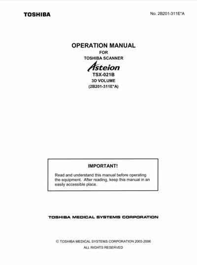 Инструкция по эксплуатации Operation (Instruction) manual на Asteion TSX-021B Operation manual [Toshiba]