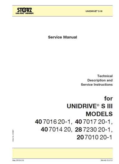 Сервисная инструкция Service manual на Unidrive S III [Karl Storz]