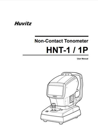 Инструкция пользователя User manual на HNT-1/1P Бесконтактный тонометр [Huvitz]