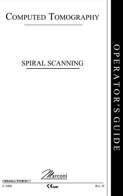 Инструкция оператора Operator manual на Spiral scanning [Marconi] [Picker]