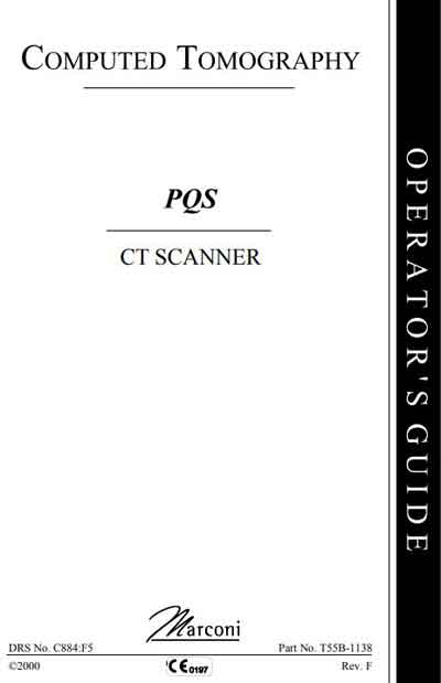 Инструкция оператора Operator manual на CT Scanner PQS [Marconi] [Picker]