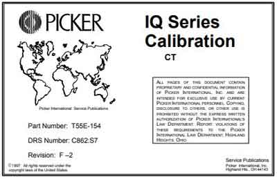 Инструкция по наладке Adjustment Instruction на CT Scanner IQ (Calibration) [Picker]