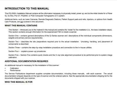 Инструкция по установке Installation Manual на CT Scanner PQ, IQ [Picker]