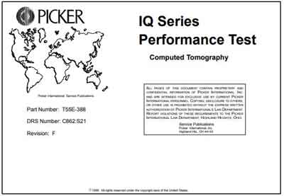 Инструкция по наладке Adjustment Instruction на CT Scanner IQ (Performance Test) [Picker]