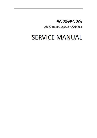 Сервисная инструкция, Service manual на Анализаторы BC-20s, BC-30s