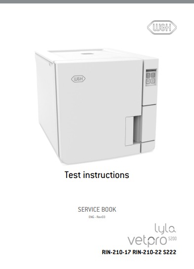 Инструкция по наладке, Adjustment Instruction на Стерилизаторы Lyla WetPro S200 (Test instructions)