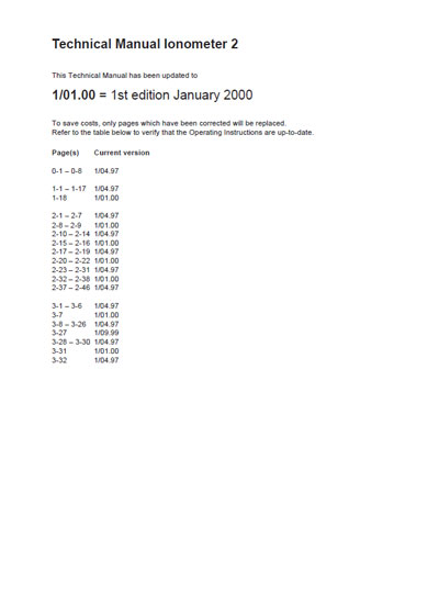 Техническая документация Technical Documentation/Manual на Ionometer 2 [Fresenius]