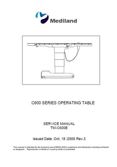 Сервисная инструкция, Service manual на Хирургия C600 Series Rev.3 (Mediland)