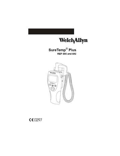 Инструкция по эксплуатации Operation (Instruction) manual на Электротермометр SureTemp Plus REF 690 and 692 [Welch Allyn]