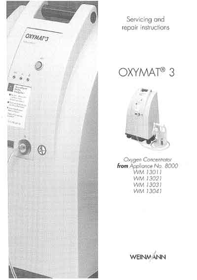 Сервисная инструкция, Service manual на ИВЛ-Анестезия Кислородный концентратор Oxymat 3