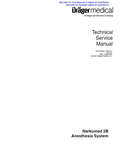 Сервисная инструкция Service manual на Narkomed 2B Rev:AF [Drager]