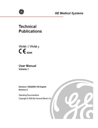 Инструкция пользователя, User manual на Диагностика-УЗИ Vivid-i and Vivid-q Rev 2 Direction R2422929-100