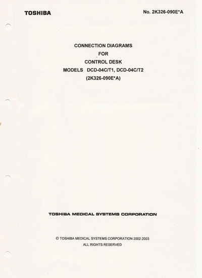 Схема электрическая, Electric scheme (circuit) на Рентген DCD-04C-T1,  DCD-04C-T2 Models (Сonnection diagrams)