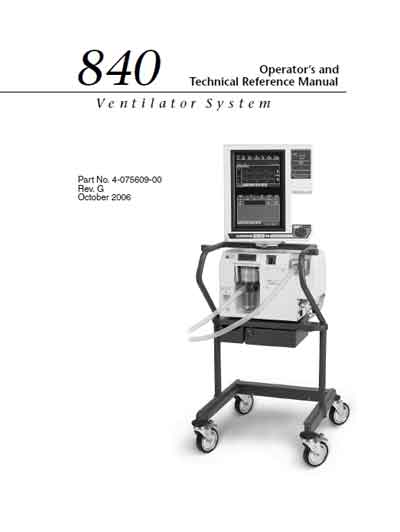 Техническое описание, инструкция по эксплуат. Technical description, instructions на 840 (Rev. G Oktober 2006) [Nellcor Puritan Bennett]