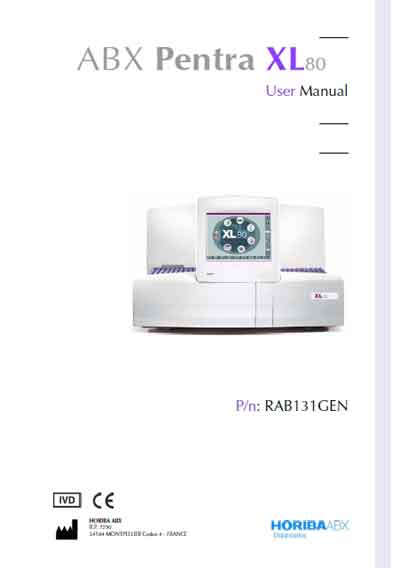 Инструкция пользователя User manual на Pentra XL 80 [Horiba -ABX Diagnostics]