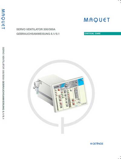 Инструкция пользователя User manual на Servo Ventilator 300 [Maquet]