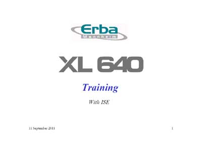 Техническая документация, Technical Documentation/Manual на Анализаторы XL 640 Тraining With ISE