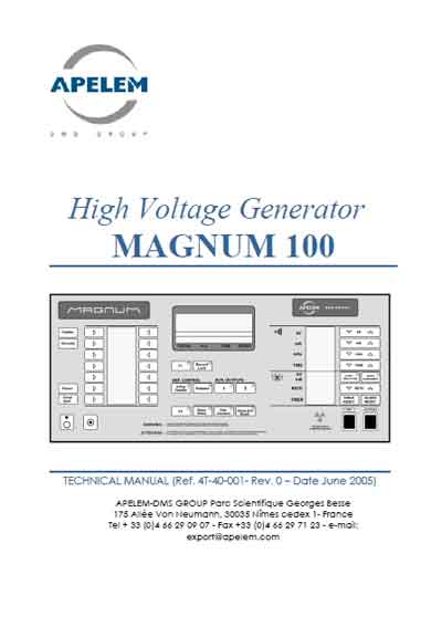 Техническая документация Technical Documentation/Manual на Magnum 100 [Apelem]