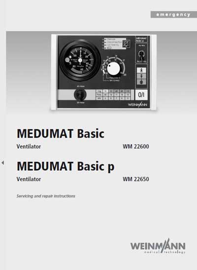 Инструкция по обслуживанию и ремонту, Adjustment instructions на ИВЛ-Анестезия Medumat Basic WM-22600, WM-22650