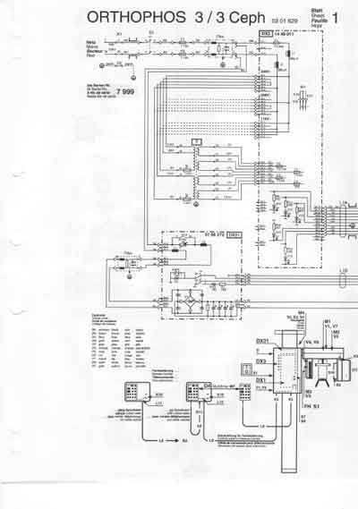 Схема электрическая, Electric scheme (circuit) на Рентген Orthophos 3, 3 Ceph, 3 DC