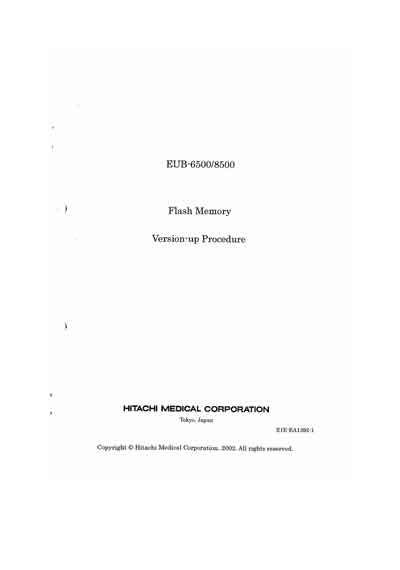 Техническая документация, Technical Documentation/Manual на Диагностика-УЗИ EUB-6500/8500 (Flash memory Version up Prosedure)