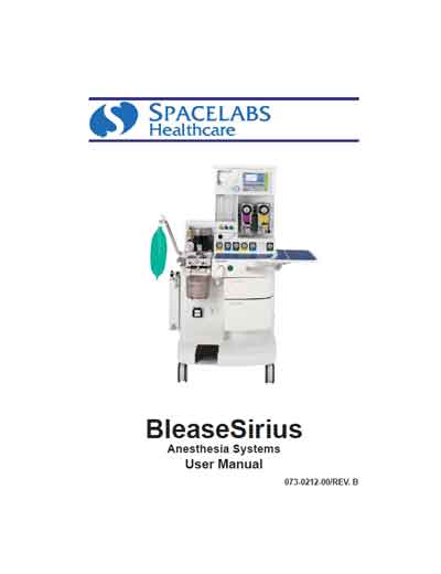 Инструкция пользователя User manual на BleaseSirius [Spacelabs]