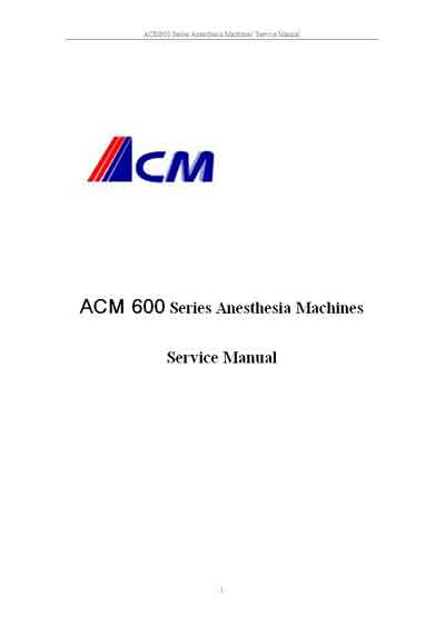 Сервисная инструкция Service manual на ACM 600 Series [---]