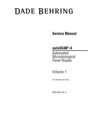 Сервисная инструкция Service manual на AutoScan-4 (Dade Behring) [---]