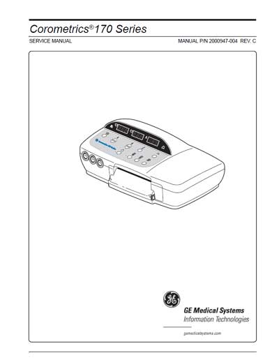 Сервисная инструкция Service manual на Corometrics серии 170 Rev.C [General Electric]