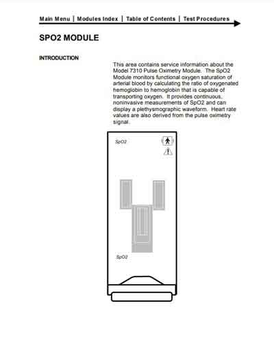 Техническая документация, Technical Documentation/Manual на Мониторы Dinamap SPO2 Module - Model 7310