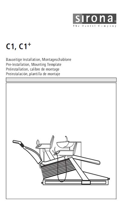 Инструкция по монтажу Installation instructions на C1, C1+ Pre-installation [Sirona]