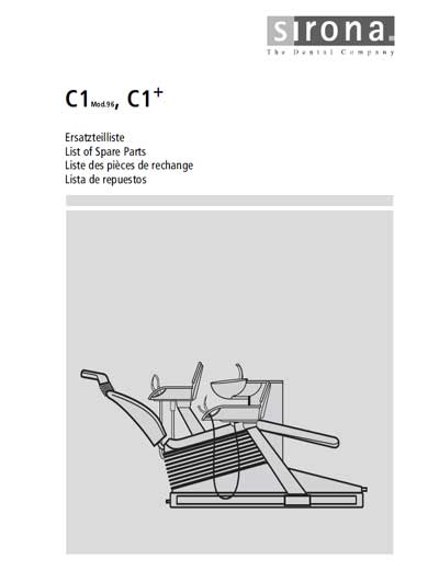 Каталог (элементов, запчастей и пр.) Catalogue, Spare Parts list на C1 (Mod 96), C1+ Spare Parts [Sirona]