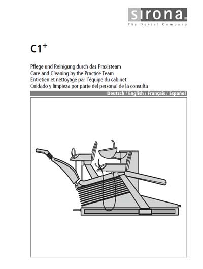 Инструкция по техническому обслуживанию Maintenance Instruction на C1+ Care and cleaning [Sirona]
