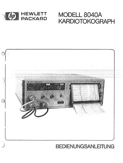 Инструкция по эксплуатации Operation (Instruction) manual на 8040A [Hewlett Packard]