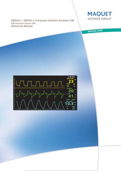 Справочные материалы Reference manual на Servo-i, Servo-s Computer Interface Emulator (Ver 003 Rev 09) CIE [Maquet]