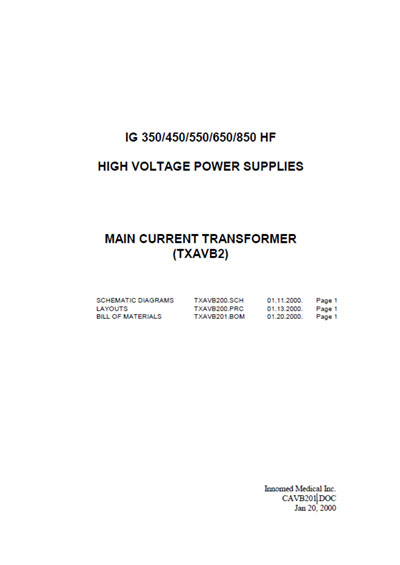 Схема электрическая, Electric scheme (circuit) на Рентген Main current transformer TXAVB2 (CAVB201)