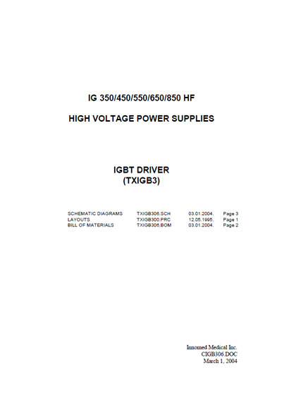 Схема электрическая, Electric scheme (circuit) на Рентген Igbt driver TXIGB3 (CIGB306)