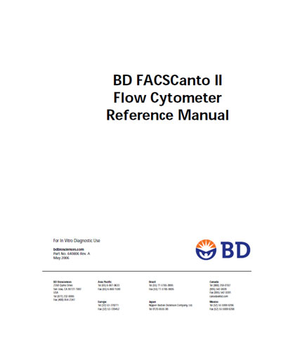 Инструкция пользователя User manual на Цитофлуориметр BD FACSCanto II [Becton Dickinson]