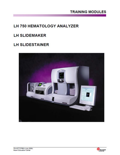 Техническая документация, Technical Documentation/Manual на Анализаторы LH 750, Slidemaker, Slidestainer (Training Modules)