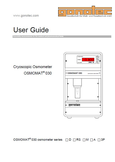 Инструкция пользователя User manual на Осмометр Osmomat 030 (Gonotec) [---]